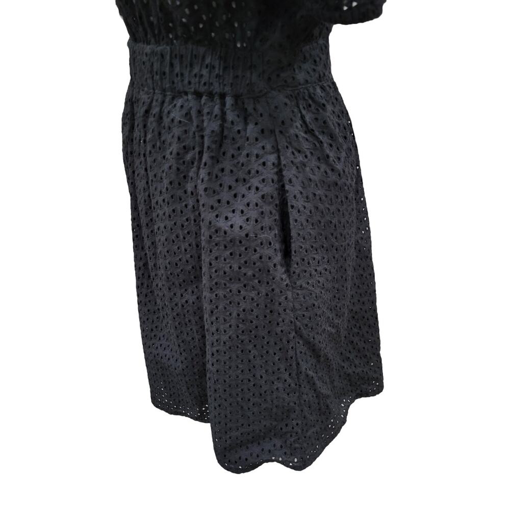 ZARA‎ Mini Dress Size Small Black Women's Cut out Eyelet Lace - Picture 12 of 14